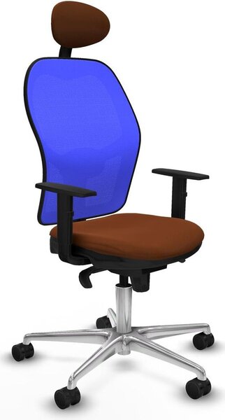 Sedia da ufficio con poggiatesta Jorquera Piqueras y Crespo 1D086N1 Blu Marrone