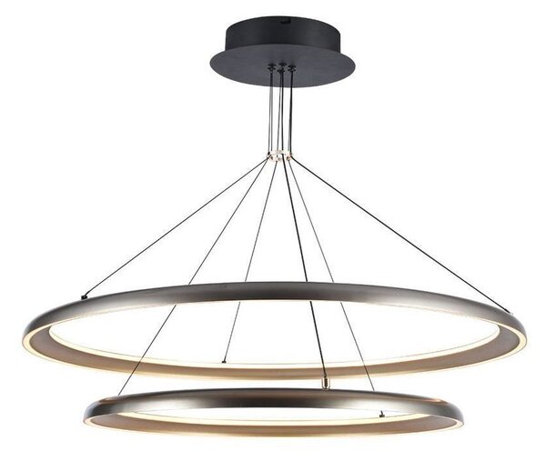 Plafoniera LED, metallo, grigio champagne, CRI elevato, L107cm