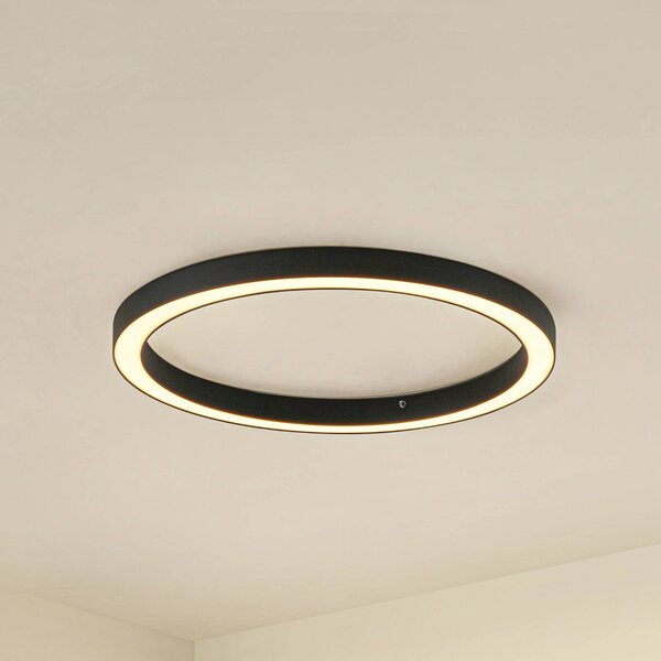 Plafoniera a LED Neor Lucande, dimmerabile, Nero, Corridoio, Metallo, Moderno, Plafoniera LED
