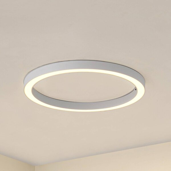 Plafoniera a LED Neor Lucande, dimmerabile, Bianco / Opale, Corridoio, Metallo, Moderno, Plafoniera LED