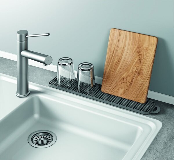 Tappetino scolapiatti grigio in plastica 42x8 cm Gravity – Metaltex