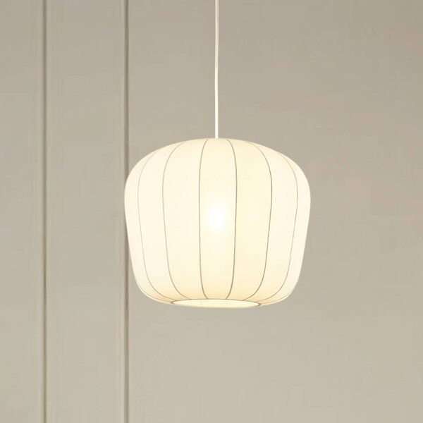 Lampada a sospensione Helin Lindby, dimmerabile, Bianco / Opale, Soggiorno / Sala da pranzo, Tessuto / Stoffa / Seta, Moderno, Lampada a sospensione