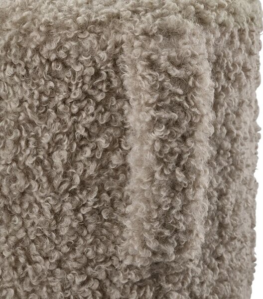 Poggiapiedi marrone con rivestimento in bouclé Teddy – Blomus
