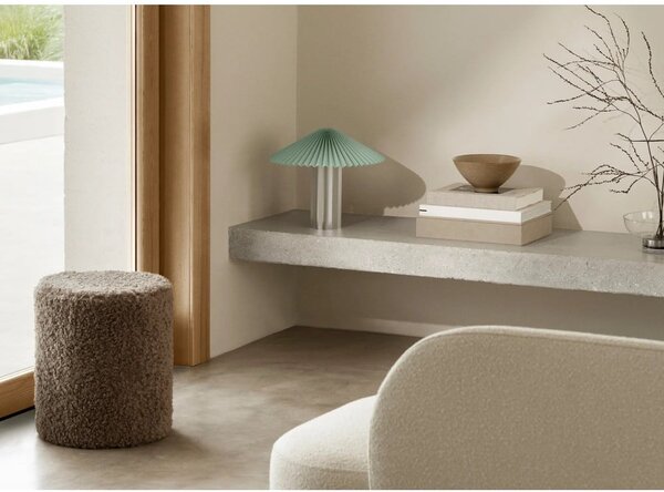 Poggiapiedi marrone con rivestimento in bouclé Teddy – Blomus