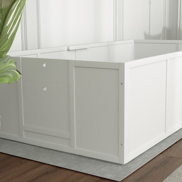 PawHut Box parto per cani e cuccioli, con ingressi regolabili, per cani grandi e piccoli, 196 x 96 x 48 cm, Bianco | Aosom Italy