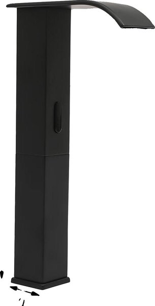 Rubinetto per lavabo, sensore a infrarossi, struttura in acciaio inox, nero, nero