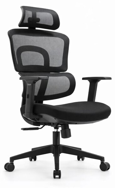 Sedia da ufficio ergonomica con poggiatesta e braccioli regolabili