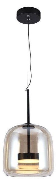 LED Solution Lampada a sospensione a LED nera con paralume ambrato 23cm 6W 23379
