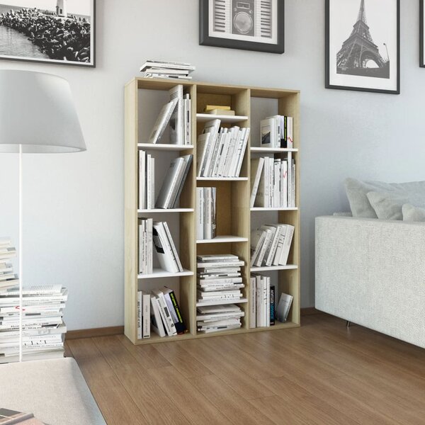 Libreria/Divisorio Bianco Rovere Sonoma 100x24x140 Multistrato
