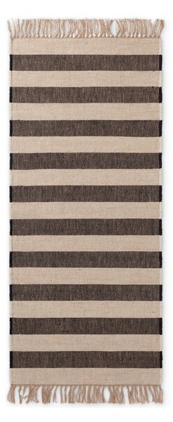 Passatoia nera/color crema in iuta reversibile/tessuta a mano 80x200 cm Playa – Hanse Home