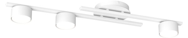 Plafoniera 3 Luci Freyr In Acciaio Bianco Diffusori Cilindrici