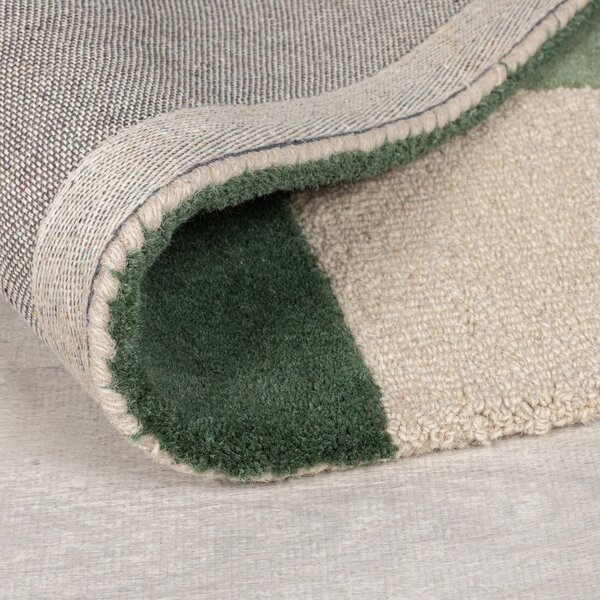 Tappeto verde in lana tessuto a mano 120x170 cm Glow Green & Blue – Flair Rugs