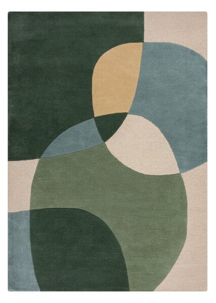 Tappeto verde in lana tessuto a mano 120x170 cm Glow Green & Blue – Flair Rugs