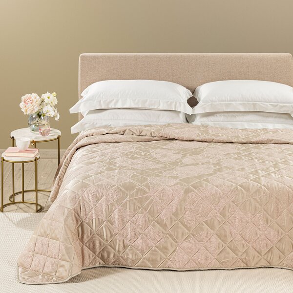 Copriletto Primaverile MATRIMONIALE Agatha ROSA Raso Jacquard Caleffi