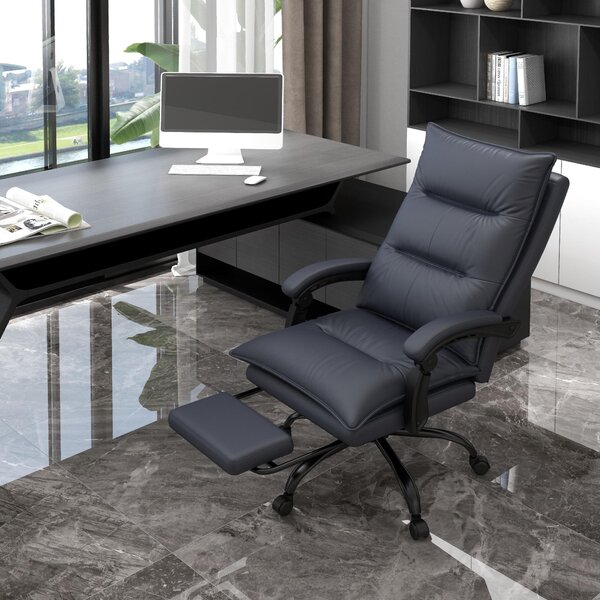 Sedia da ufficio okwish, letto imbottito con funzione massaggio, sedia girevole da lavoro, sedia da scrittura con schienale inclinabile a 155°, sedia girevole con poggiapiedi, grigio scuro
