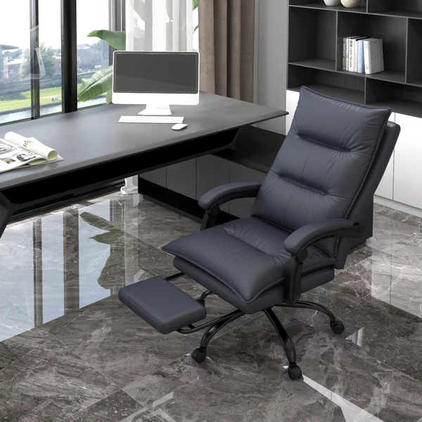 Sedia da ufficio okwish, letto imbottito con funzione massaggio, sedia girevole da lavoro, sedia da scrittura con schienale inclinabile a 155°, sedia girevole con poggiapiedi, grigio scuro