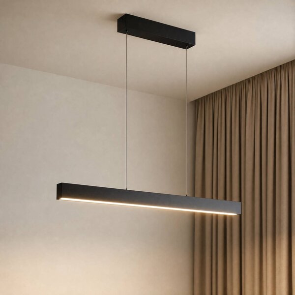 Lucande Lampada LED a sospensione Smart Mylosh, nera, CCT, Tuya Mylosh Lucande, dimmerabile, Nero, Soggiorno / Sala da pranzo, Alluminio, Moderno