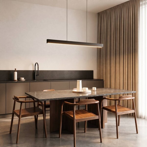 Lucande Lampada LED a sospensione Smart Mylosh, nera, CCT, Tuya Mylosh Lucande, dimmerabile, Nero, Soggiorno / Sala da pranzo, Alluminio, Moderno
