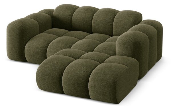 Divano angolare verde (con penisola a destra/con chaise lounge) con rivestimento in ciniglia Treno – Cosmopolitan Design