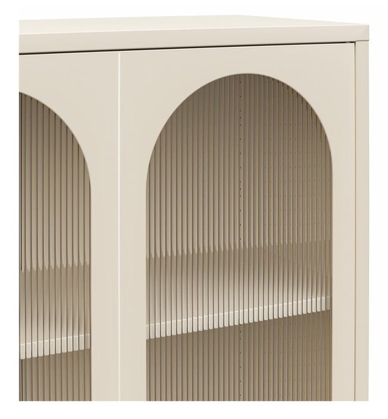 Vetrina in metallo color crema 80x186x40 cm Luna - Støraa
