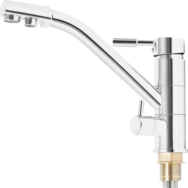 Miscelatore per lavabo, funzionalità 3 in 1, struttura in ottone resistente, grigio chiaro