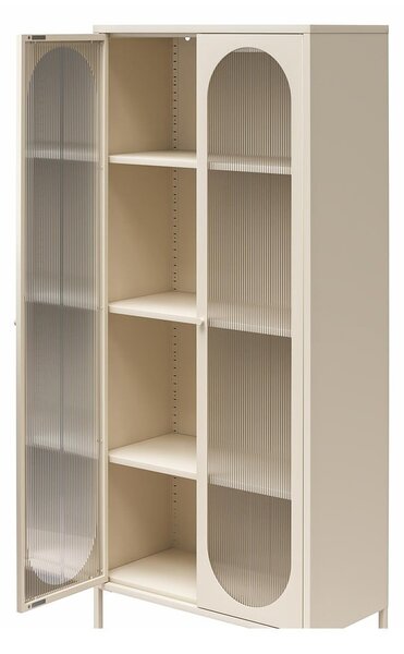 Vetrina in metallo color crema 80x186x40 cm Luna - Støraa
