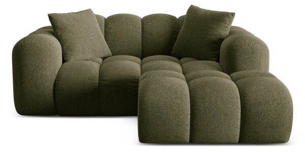 Divano angolare verde (con penisola a destra/con chaise lounge) con rivestimento in ciniglia Treno – Cosmopolitan Design