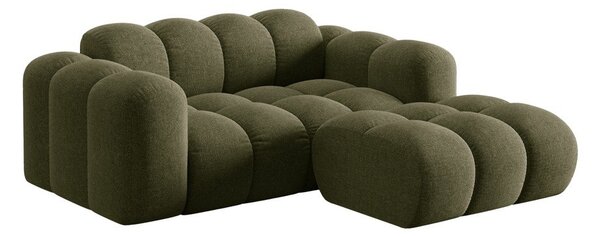Divano angolare verde (con penisola a destra/con chaise lounge) con rivestimento in ciniglia Treno – Cosmopolitan Design