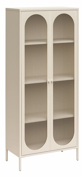 Vetrina in metallo color crema 80x186x40 cm Luna - Støraa