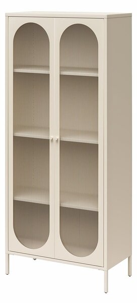 Vetrina in metallo color crema 80x186x40 cm Luna - Støraa