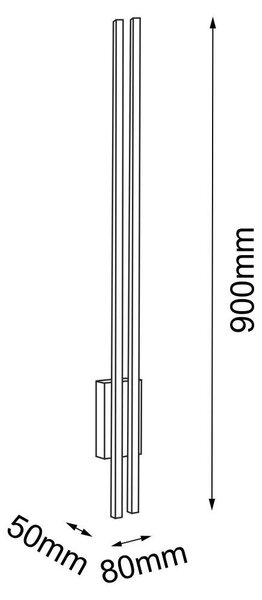 Applique a LED EBORA ottone opaco-nero 15,2 W, bianco caldo 1856 lm, ottone, dimensioni: 90 x 8 x 5 cm, IP20, Amplex