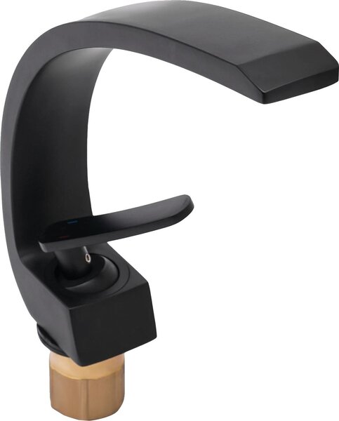 Rubinetto da cucina, materiale ottone, design moderno, nero