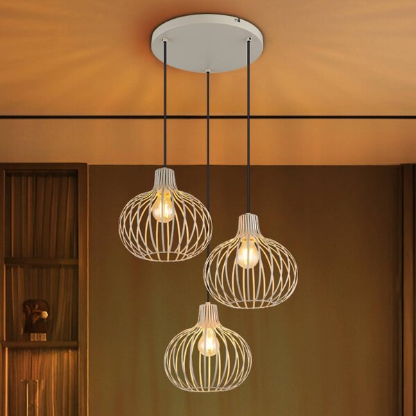 Globo Lampada a sospensione Mateo, dimmerabile, Crema / Ambra, Soggiorno / Sala da pranzo, Metallo, Scandinavo, Lampada a sospensione