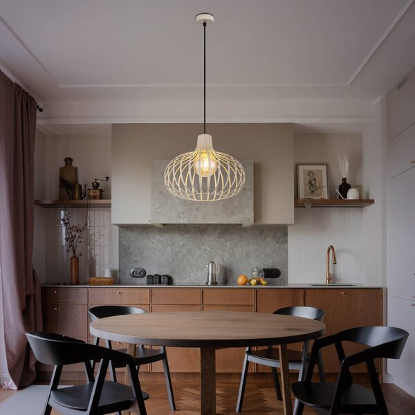 Globo Lampada a sospensione Mateo, dimmerabile, Crema / Ambra, Soggiorno / Sala da pranzo, Metallo, Scandinavo, Lampada a sospensione