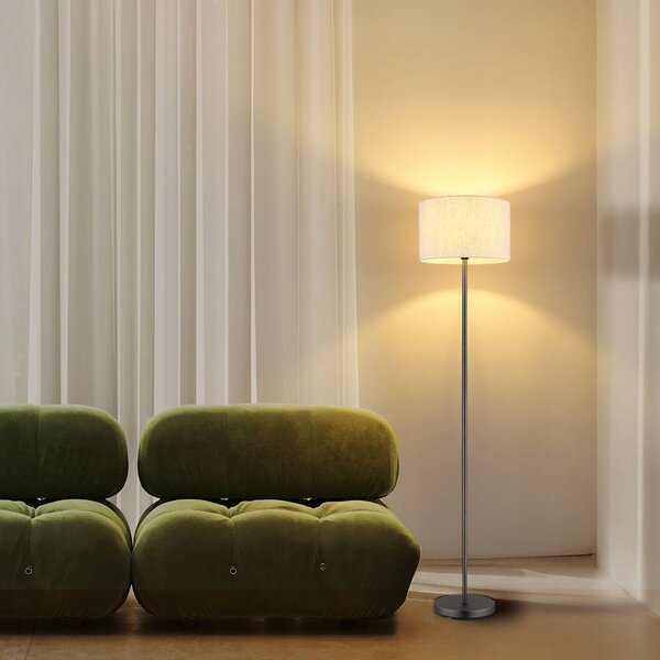 Globo Lampada da terra Thea, Crema / Ambra, Soggiorno / Sala da pranzo, Tessuto / Stoffa / Seta, Scandinavo, Lampada da terra