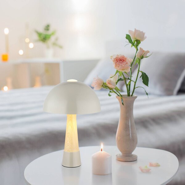 Globo Lampada da tavolo Paulin, Alluminio / Grigio / Zincato, Camera da letto, Metallo, Scandinavo, Lampada da tavolo