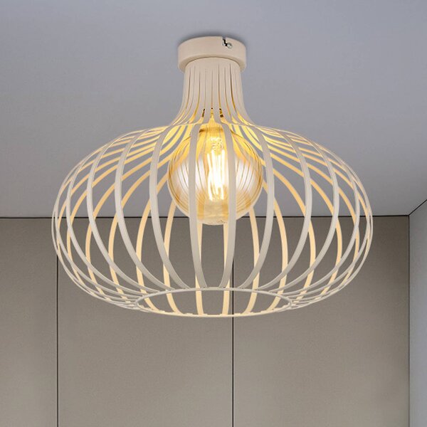 Globo Plafoniera soffitto Mateo, dimmerabile, Crema / Ambra, Soggiorno / Sala da pranzo, Metallo, Scandinavo, Plafoniera