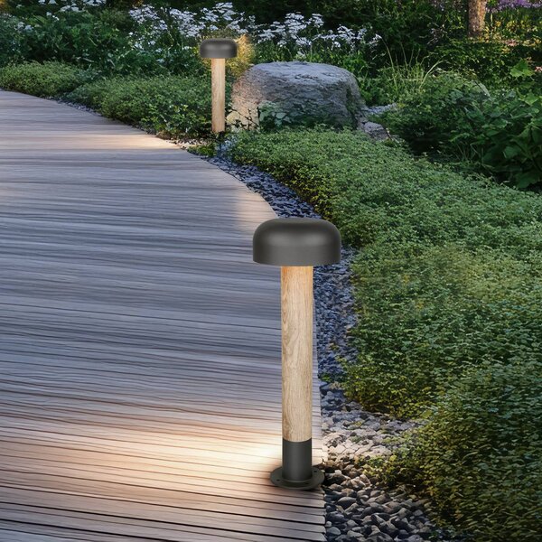 Trio Lighting Lampioncino da giardino FRASER, dimmerabile, Alluminio / Grigio / Zincato, Alluminio, Moderno, Lampada da esterni
