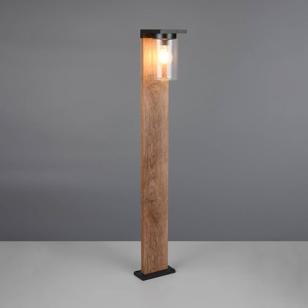 Trio Lighting Lampioncino da giardino ARDILA, dimmerabile, Legno chiaro, Alluminio, Moderno, Lampada da esterni