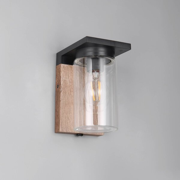 Trio Lighting Applique da esterni ARDILA, dimmerabile, Legno chiaro, Alluminio, Moderno, Applique da esterni