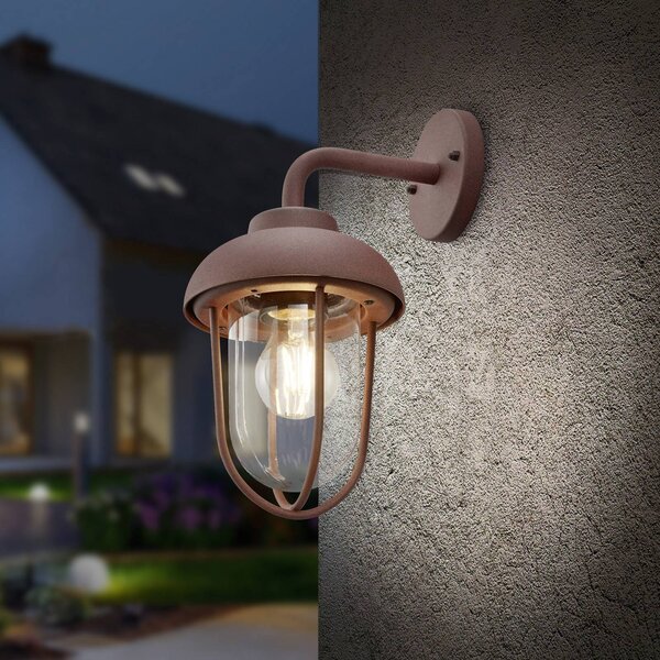 Trio Lighting Applique da esterni DUERO, dimmerabile, Marrone / Ruggine, Alluminio, Applique da esterni