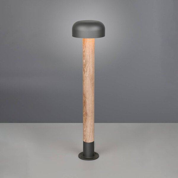 Trio Lighting Lampioncino da giardino FRASER, dimmerabile, Legno chiaro, Alluminio, Moderno, Lampada da esterni