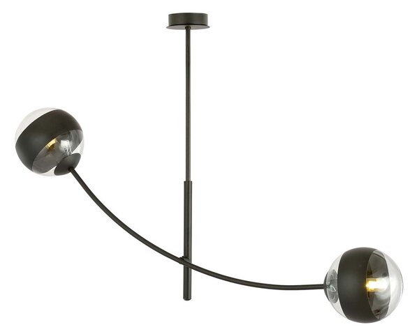 Plafoniera Contemporaneo Oceano Acciaio Nero 2 Luci E14 Ip20