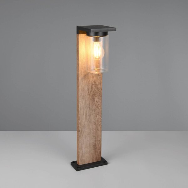 Trio Lighting Lampioncino da giardino ARDILA, dimmerabile, Legno chiaro, Alluminio, Moderno, Lampada da esterni