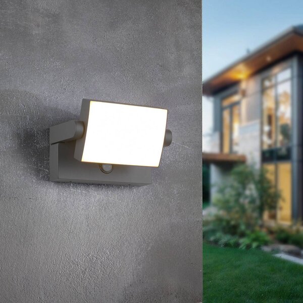 Trio Lighting Applique da esterni LED KANSAS antracite Larghezza 20 cm IP54, Nero, Alluminio, Moderno