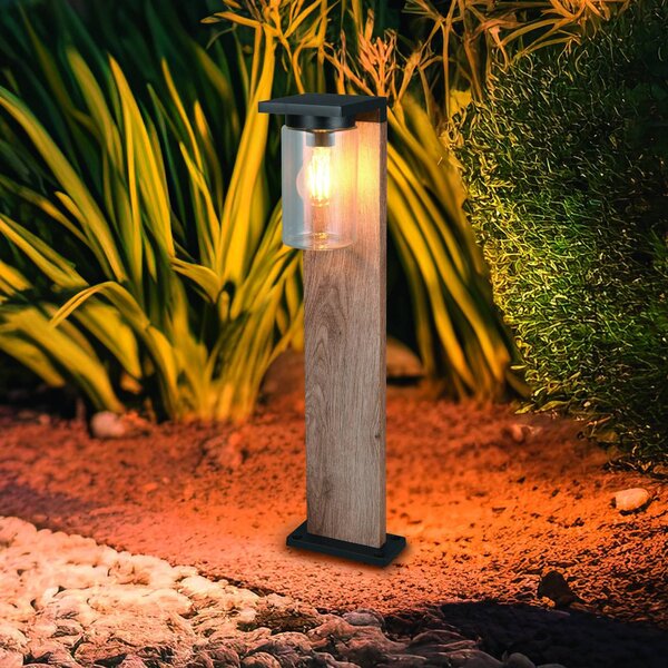 Trio Lighting Lampioncino da giardino ARDILA, dimmerabile, Legno chiaro, Alluminio, Moderno, Lampada da esterni