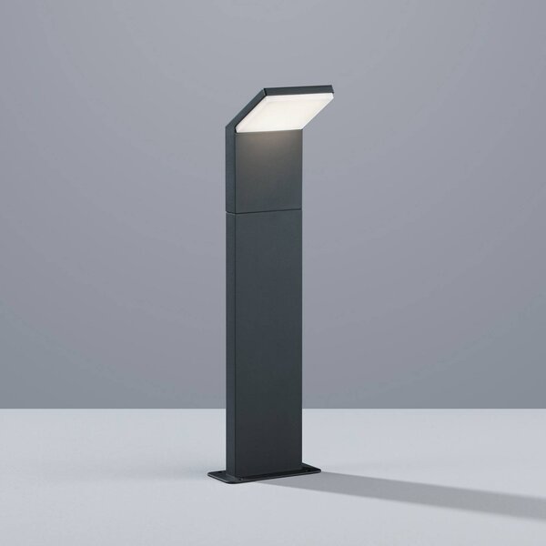 Trio Lighting Lampione a LED PEARL, altezza 50 cm, antracite, metallo, IP54 PEARL, Nero, Alluminio, Moderno