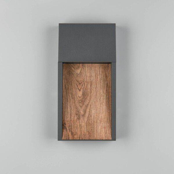 Trio Lighting Applique da esterni a LED SALMON, Legno chiaro, Alluminio, Moderno, Applique LED da esterni