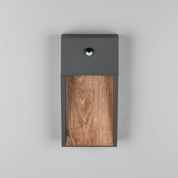 Trio Lighting Appliance da esterni LED SALMON, effetto legno, altezza 33 cm IP44 SALMON, Legno chiaro, Alluminio, Moderno