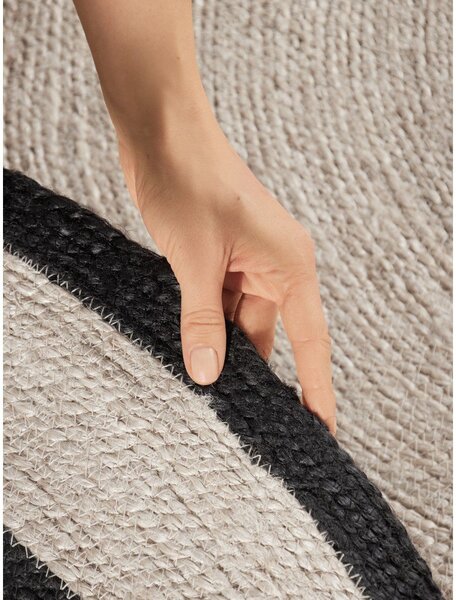 Tappeto rotondo colore naturale chiaro in iuta reversibile/tessuto a mano ø 150 cm Lina – Hanse Home